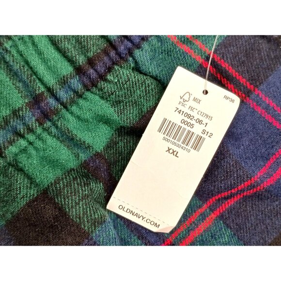 Old Navy Flannel Jogger Pants Mens XXL Blackwatch Plaid Lounge Pajama New - Picture 5 of 10